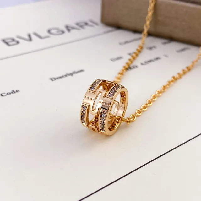 Bvlgari Gold Silver Geometric Openwork Pavé Crystal-Set Necklace 3