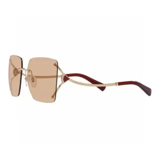Bvlgari Rimless Square Gold and Burgundy Sunglasses