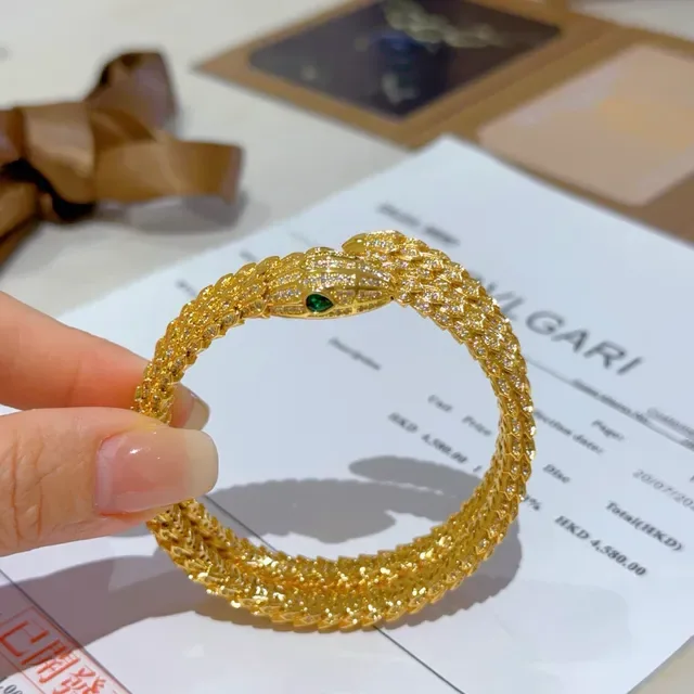 Bvlgari Serpenti Pavé Diamond Gold Serpent Bracelet 7