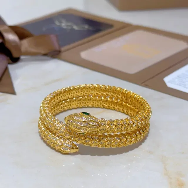Bvlgari Serpenti Pavé Diamond Gold Serpent Bracelet 9