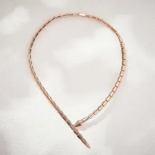 Bvlgari Serpenti गुलाबी सोना जोड़दार साँप हार