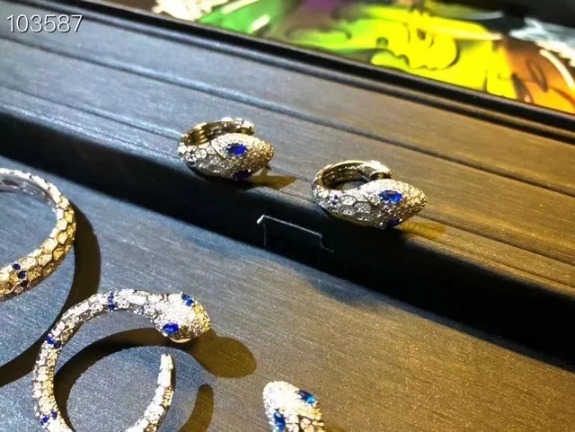 Bvlgari Serpenti Motivo de serpente prata azul Pavé-Set pulseira de diamantes 2