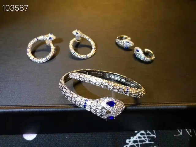Bvlgari Serpenti Motivo de serpente prata azul Pavé-Set pulseira de diamantes 6