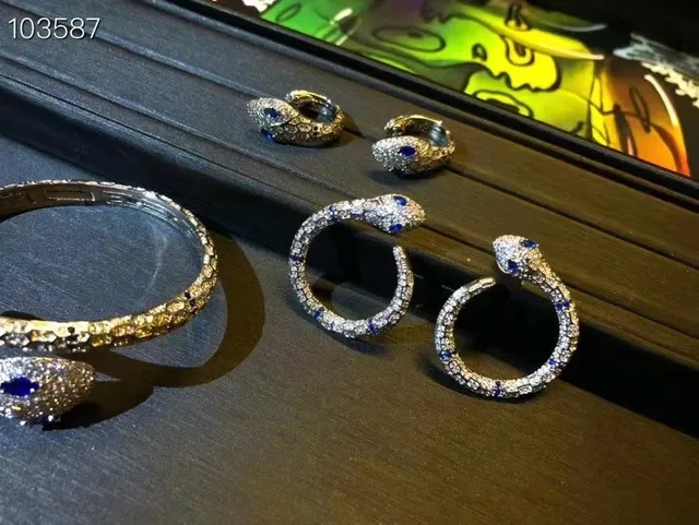 Bvlgari Serpenti Motivo de serpente prata azul Pavé-Set pulseira de diamantes 7