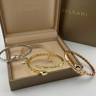 Bvlgari Serpenti Tubogas Snake-Head Bangle Bracelets