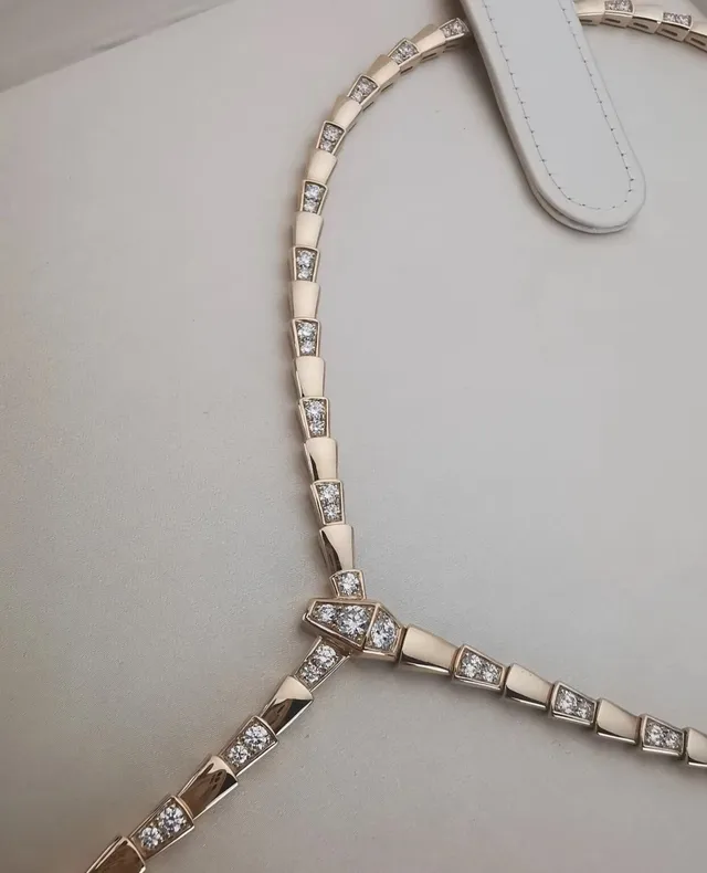 Bvlgari Serpenti Viper Pavé Diamond Articulated Necklace 6