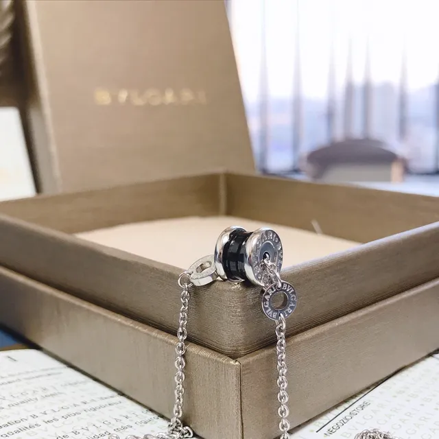 Bvlgari 银色黑色链陶瓷配饰手链 6