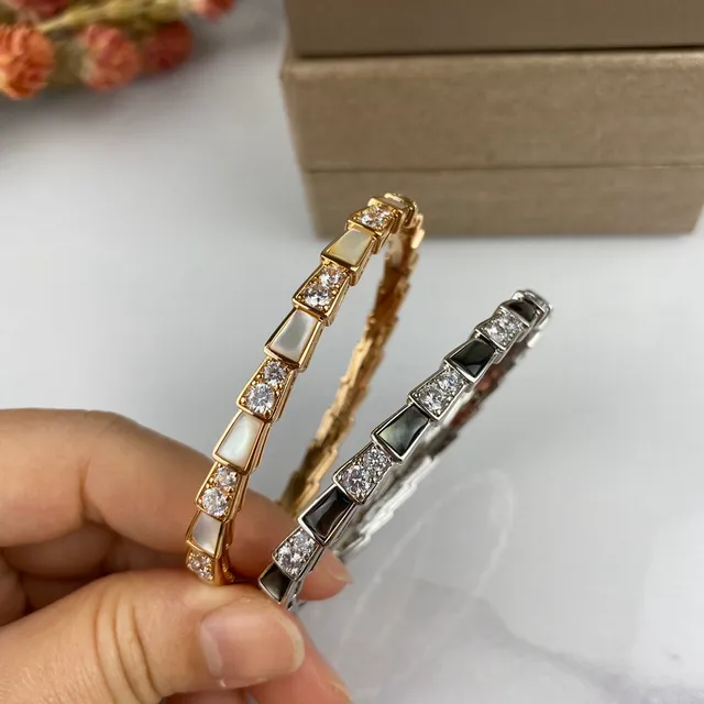 Bvlgari فضي أسود هندسي روابط مقسمة متناوبة وإنكريستات قزحية سوار 5