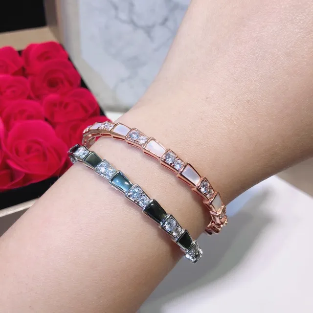 Bvlgari فضي أسود هندسي روابط مقسمة متناوبة وإنكريستات قزحية سوار 6