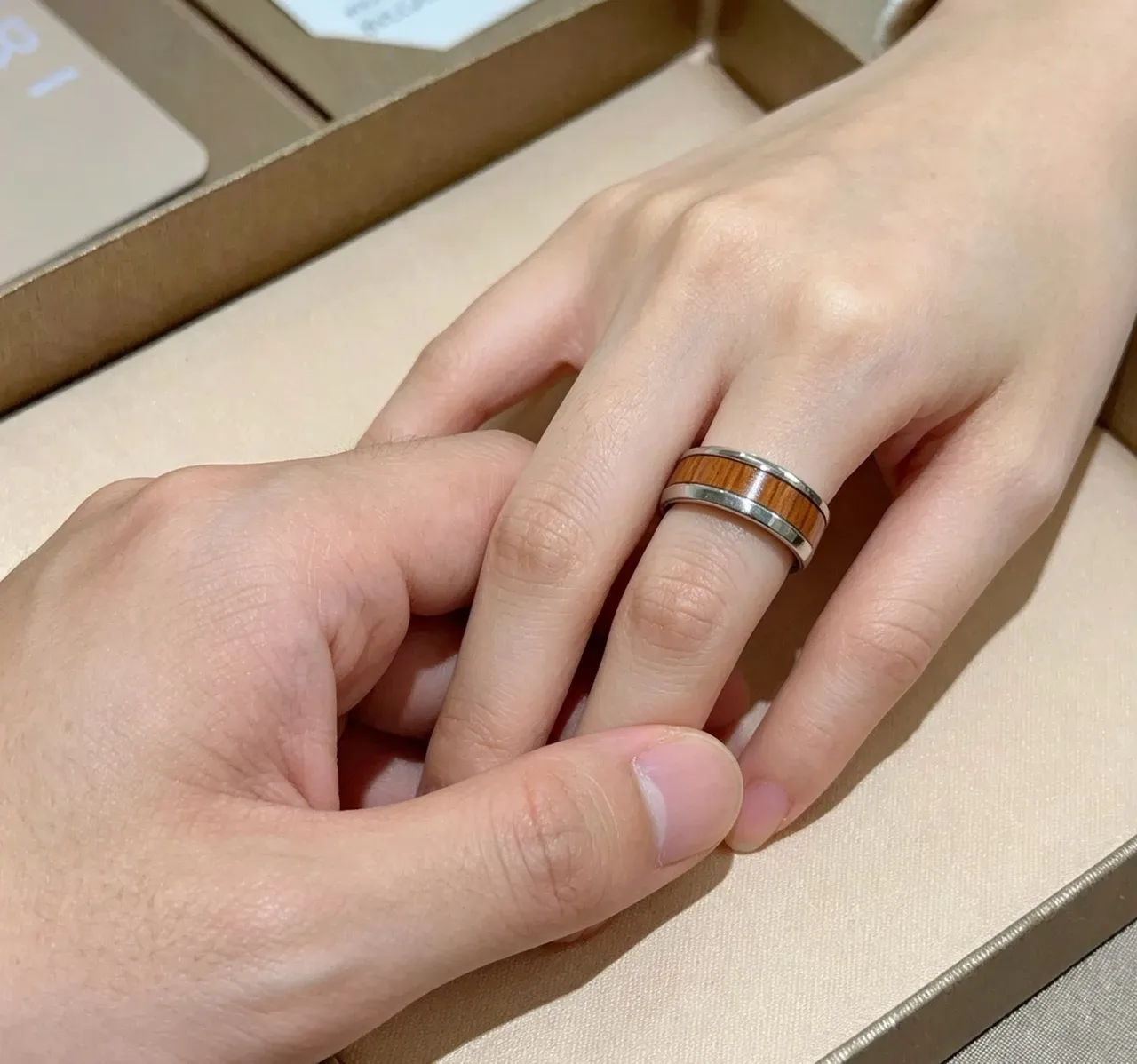 Bvlgari Wood Inlay Wide Band Ring 4