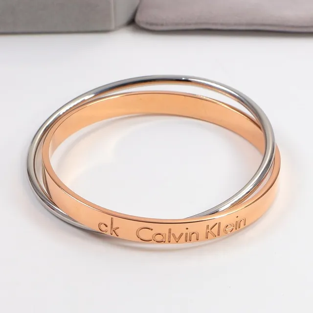 Calvin Klein 刻字可堆叠抛光金属手链 4
