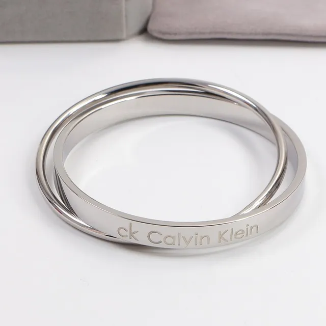 Calvin Klein 刻字可堆叠抛光金属手链 5