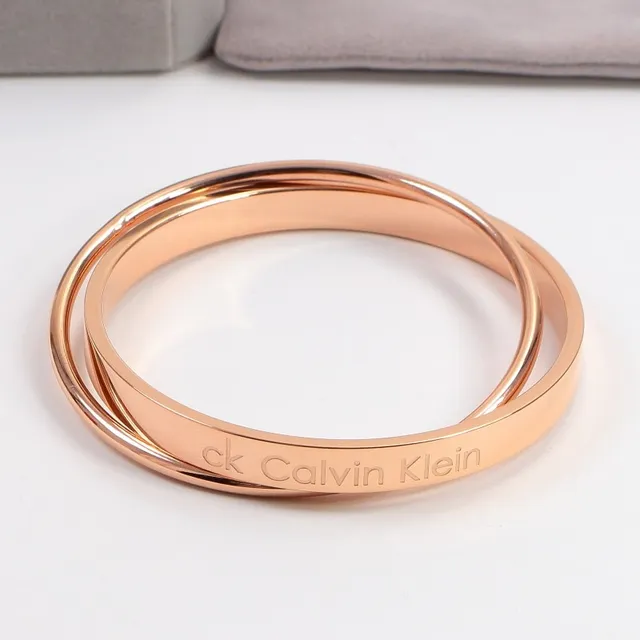 Calvin Klein 刻字可堆叠抛光金属手链 6