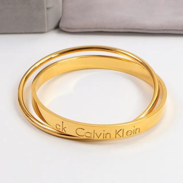 Calvin Klein 刻字可堆叠抛光金属手链 7