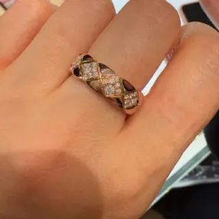 Cartier Juste un Clou গোল্ড ব্ল্যাক ইন্টারওভেন ল্যাটিস পাভে ডায়মন্ড আংটি