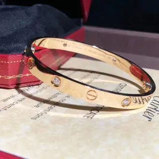 Cartier Love سوار ذهبي أسود مينا داخلي