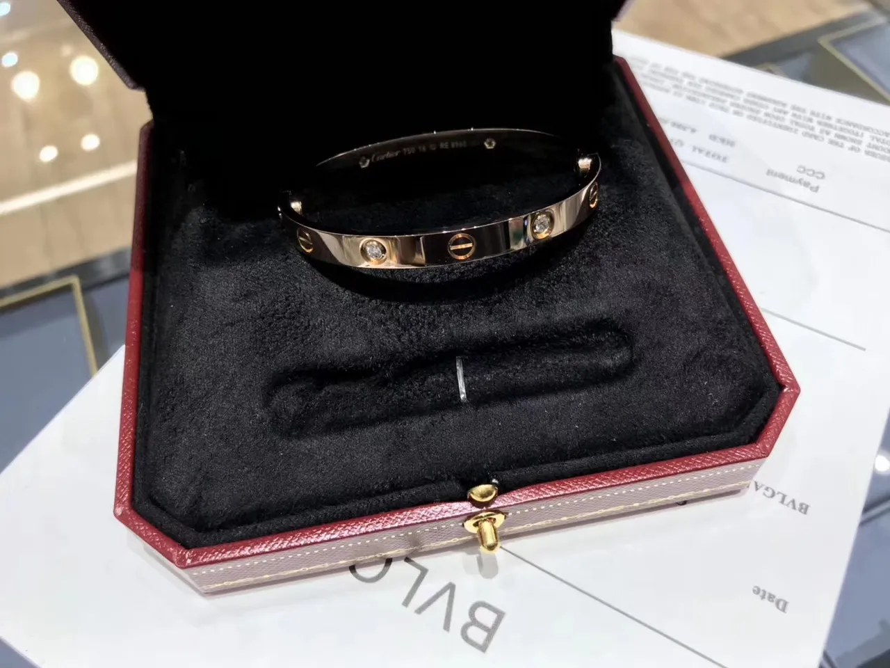 Cartier Love Bracelet or noir émaillé à l'intérieur 3