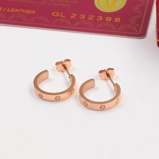 Cartier Love أقراط ذهب فضة مشبكة مع براغي 4