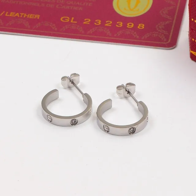 Cartier Love أقراط ذهب فضة مشبكة مع براغي 5