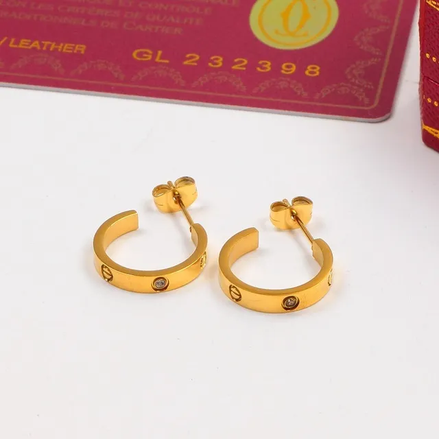 Cartier Love أقراط ذهب فضة مشبكة مع براغي 6