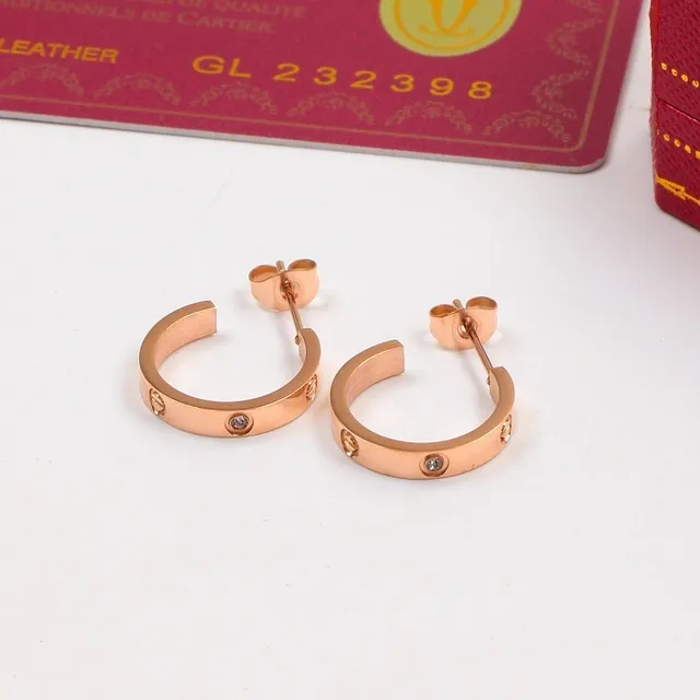 Cartier Love أقراط ذهب فضة مشبكة مع براغي 7