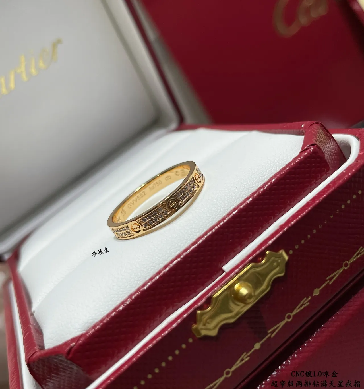 Cartier Love Ultra-Narrow Two-Row Pavé Diamond Ring 2