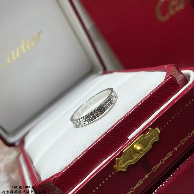 Cartier Love Ultra-Narrow Two-Row Pavé Diamond Ring 3