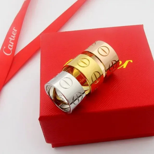 Cartier Love Wide Band Gold Ring 8