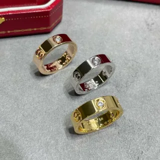Cartier Love Wide Band Three-Diamond Ring