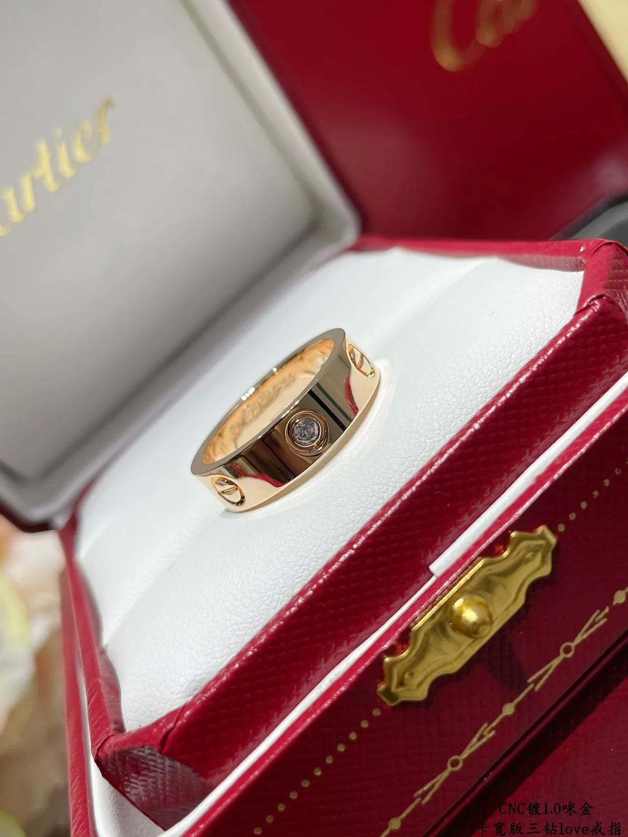Cartier Love Wide Band Three-Diamond Ring 3