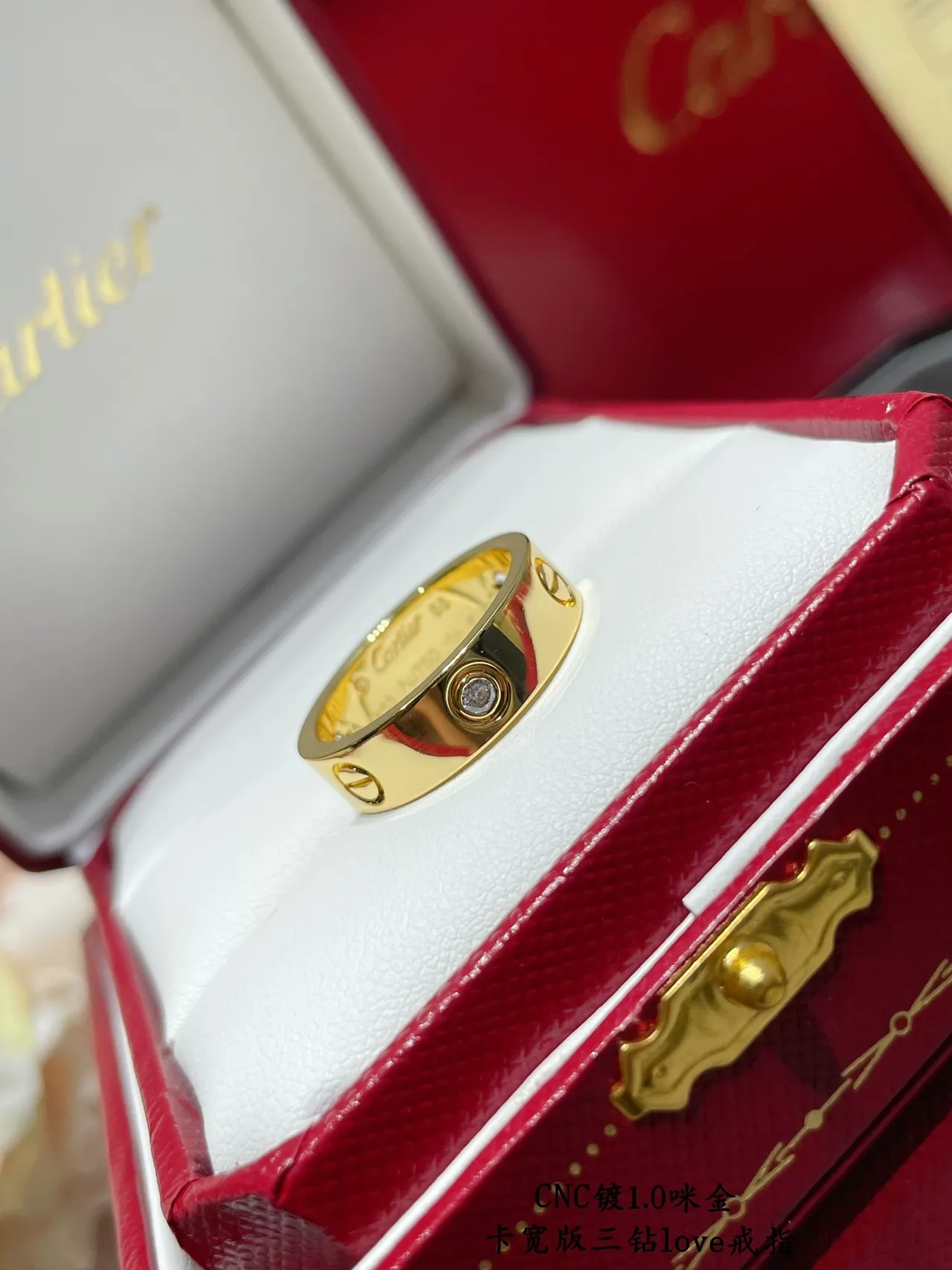 Cartier Love Wide Band Three-Diamond Ring 4