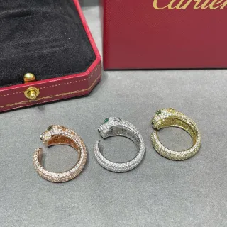 حلقات Cartier Panthère Pavé Diamond Panther रास على بند مفتوح