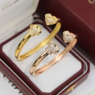Cartier Panthère Pavé رأس الفهد سوار مفتوح