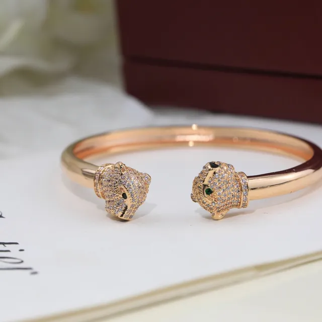 Cartier Panthère Pavé Panther Head Open Bangle Bracelet 4
