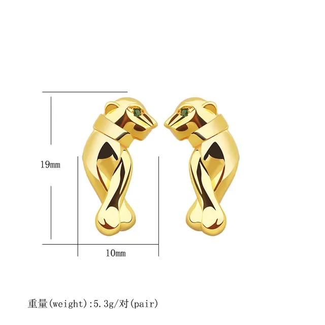 Cartier Panthère Silver Green Panther-Shaped Polished Earrings 2