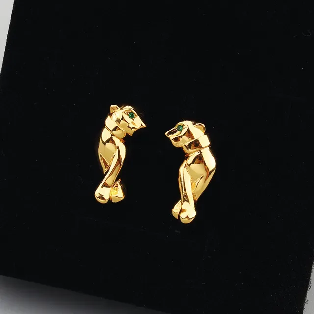 Cartier Panthère Silver Green Panther-Shaped Polished Earrings 5
