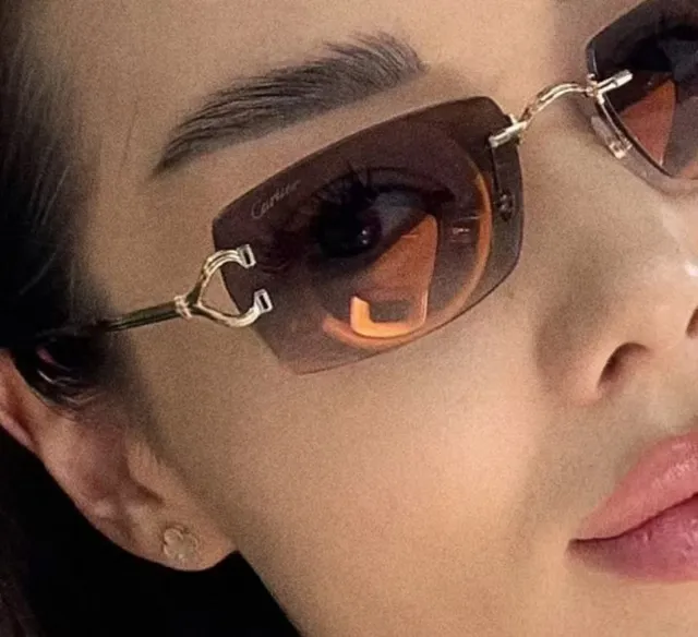 Cartier Rimless Rectangular Gradient Lens Sunglasses 2