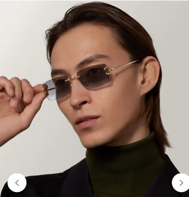 Cartier Rimless Rectangular Gradient Lens Sunglasses 5