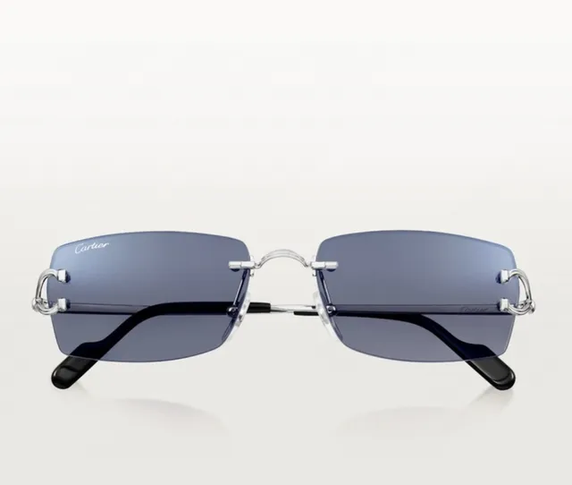 Cartier Rimless Rectangular Gradient Lens Sunglasses 7