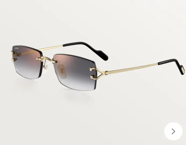 Cartier Rimless Rectangular Gradient Lens Sunglasses 9