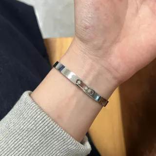 Cartier Silver Polished Metal Flat Rectangular Cuff Bracelet