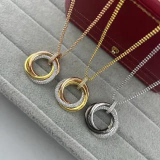 Cartier Trinity ত্রিপল ইন্টারলকিং রিং Pavé হার