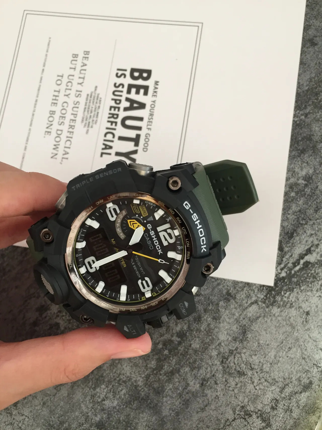 Casio আর্মি গ্রিন ব্ল্যাক রাগড মাল্টি-সেন্সর মাড-রেজিস্ট্যান্ট ঘড়ি 6
