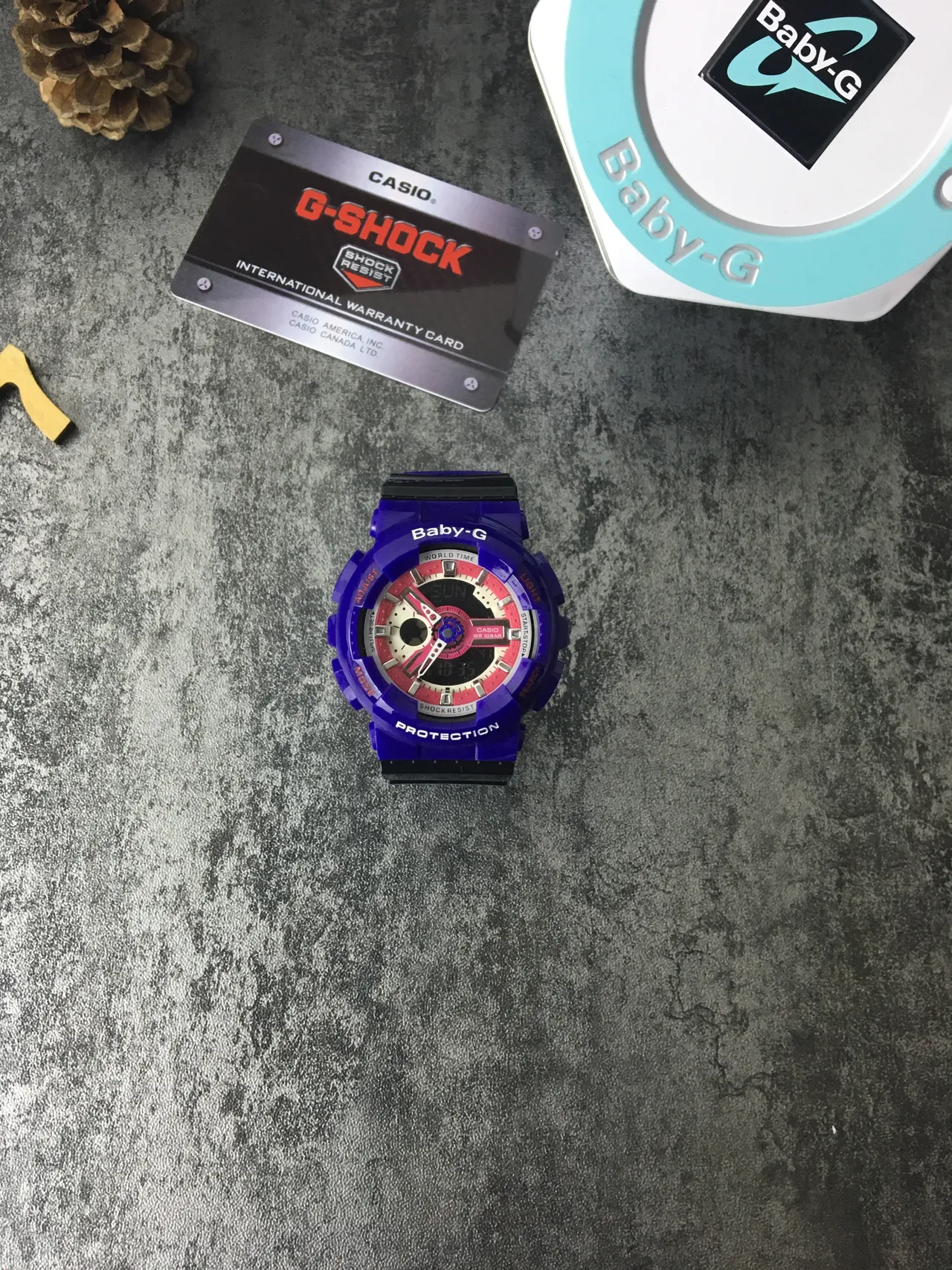 Casio Baby-G Roxo Rosa Caixa de Resina Robusta Relógio Híbrido Analógico-Digital 2