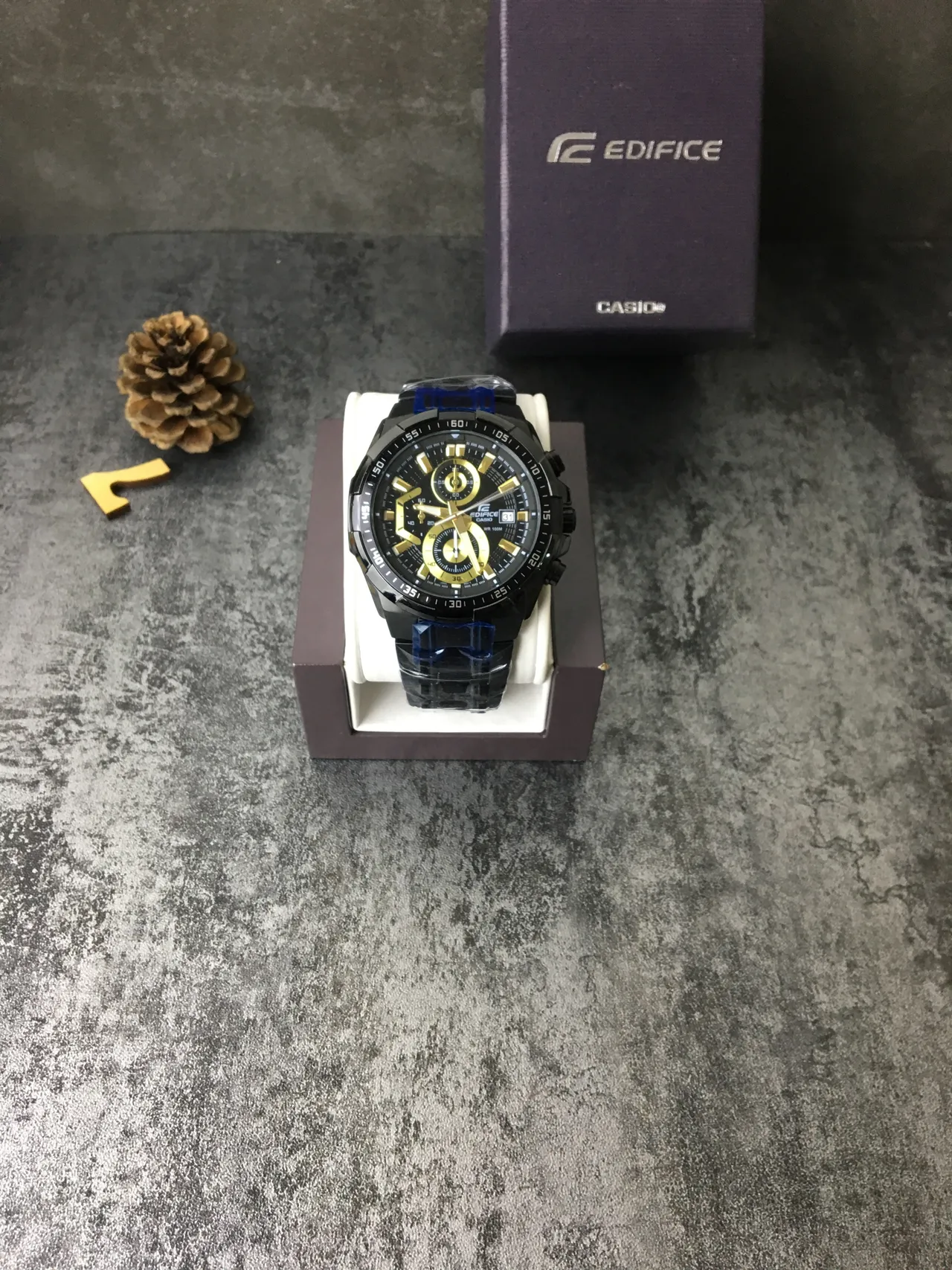 Casio Black Gold Ion-Plated Case Multi-Subdial Chronograph Watch 2