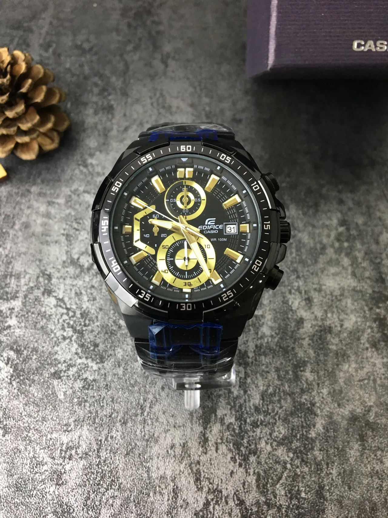 Casio Black Gold Ion-Plated Case Multi-Subdial Chronograph Watch 3