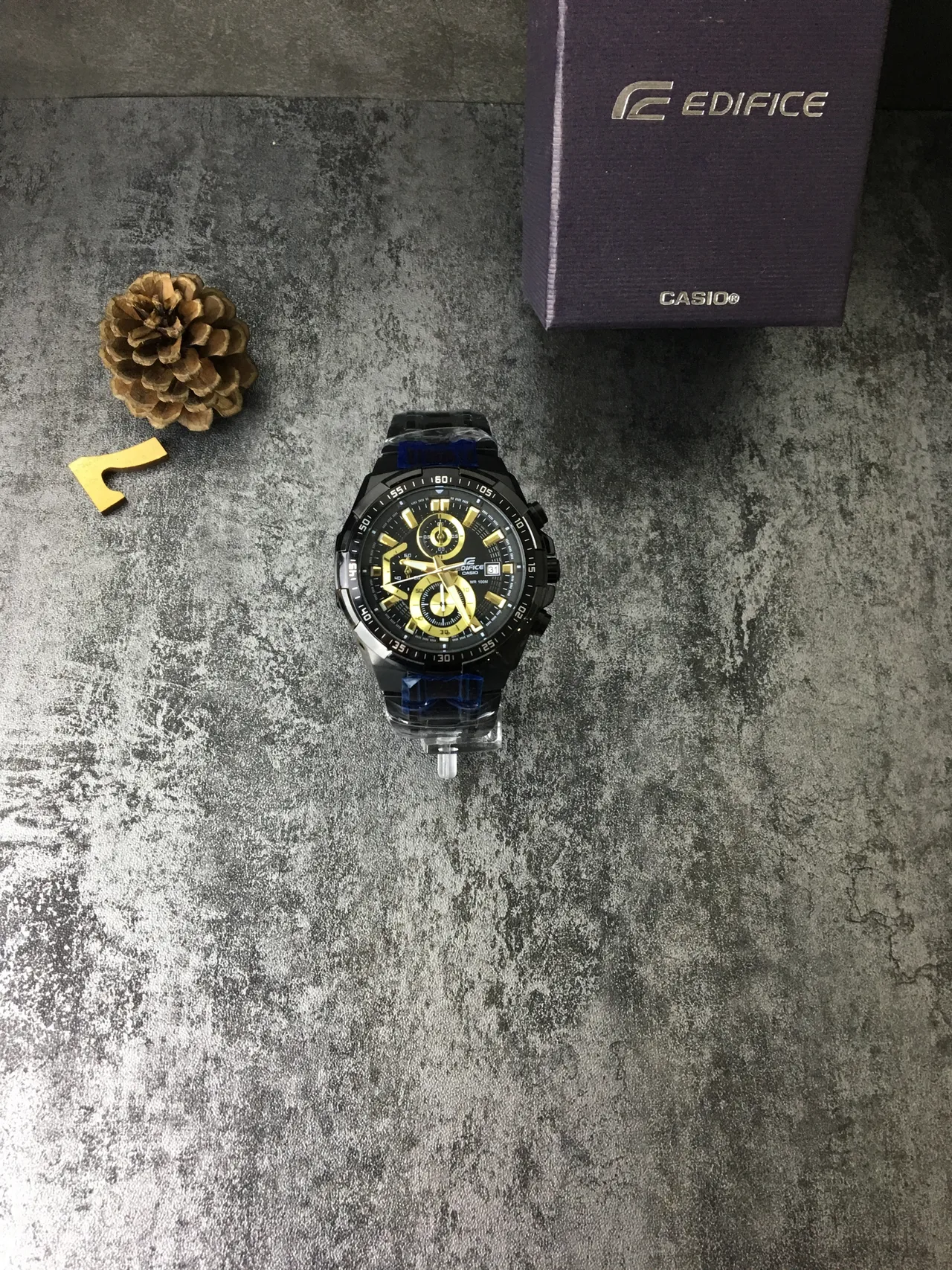 Casio Black Gold Ion-Plated Case Multi-Subdial Chronograph Watch 4