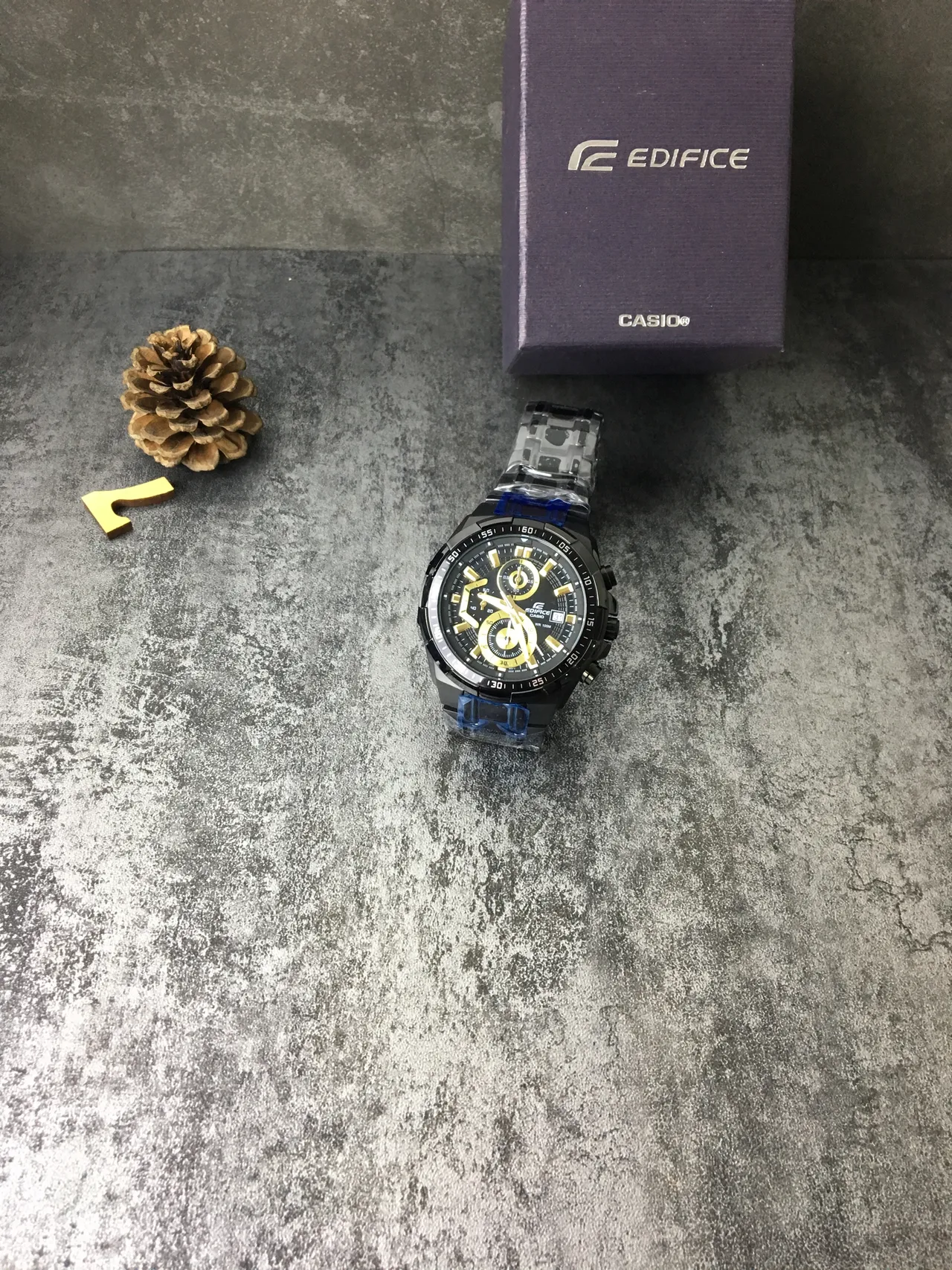 Casio Black Gold Ion-Plated Case Multi-Subdial Chronograph Watch 5
