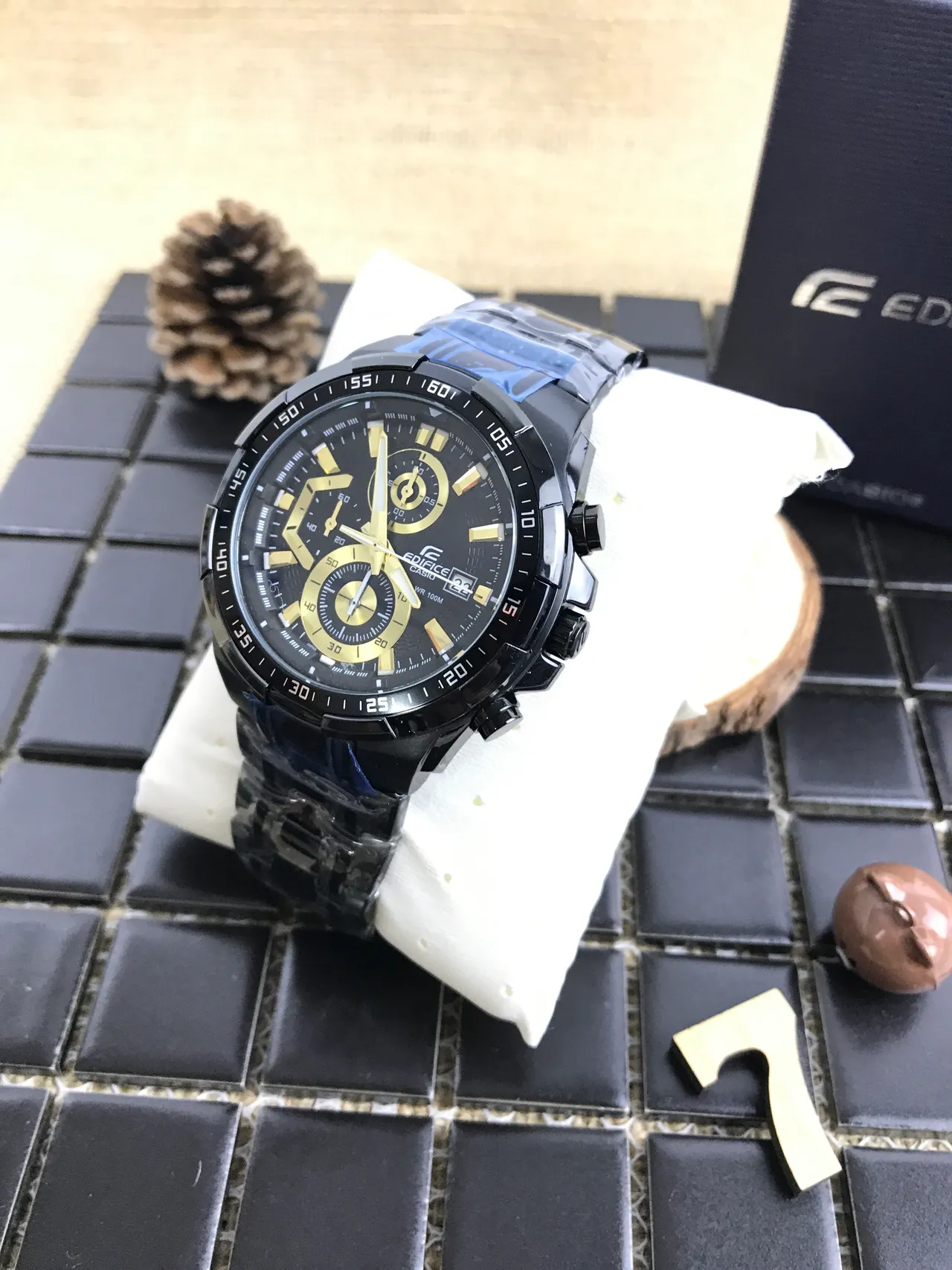 Casio Black Gold Ion-Plated Case Multi-Subdial Chronograph Watch 6