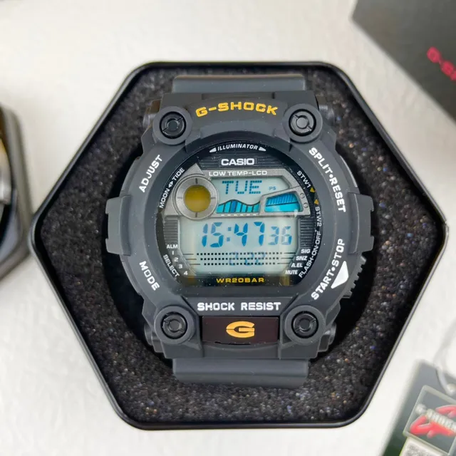 Casio G-Shock DW-5600 काला पीला मजबूत वर्गाकार केस चार-स्क्रू बेजल घड़ी 3